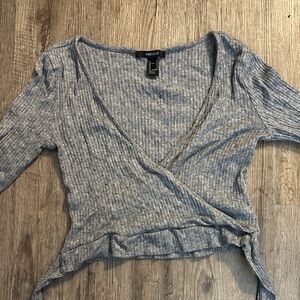 Forever 21 Heather Gray Wrap Top